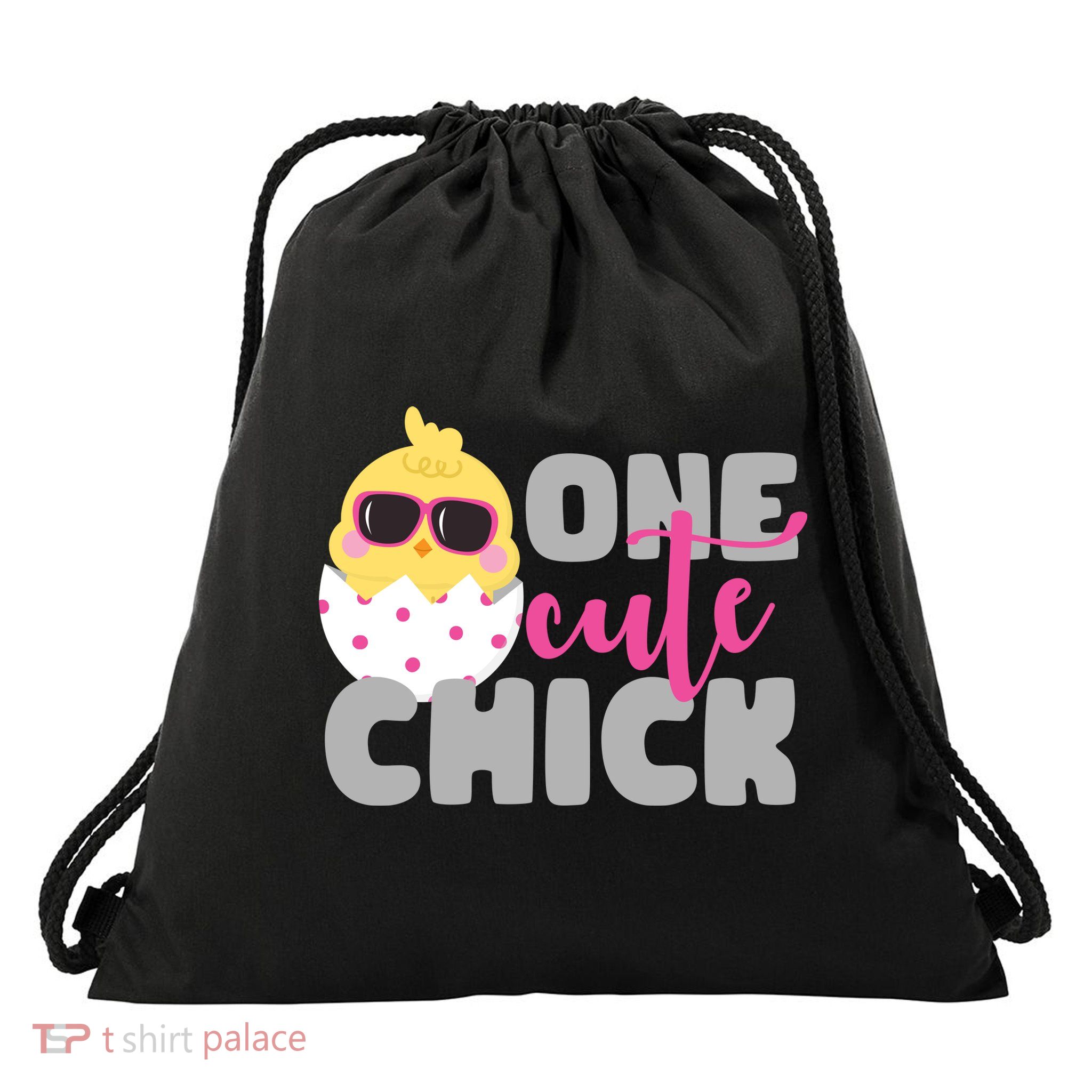 One Cute Chick Funny Drawstring Bag