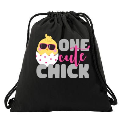 One Cute Chick Funny Drawstring Bag