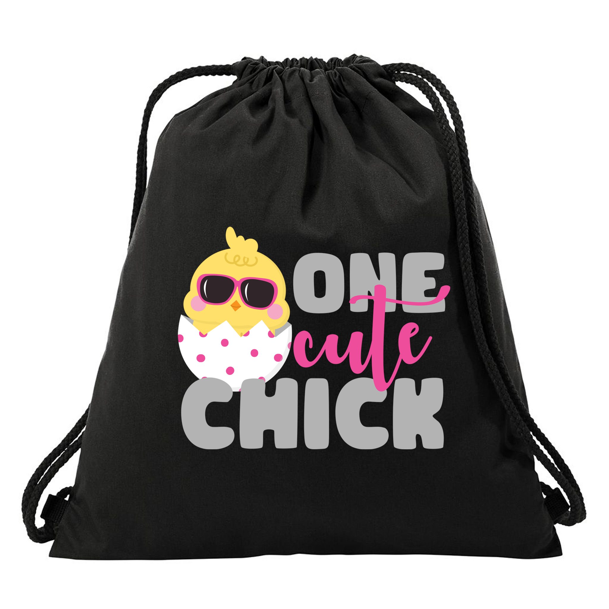 One Cute Chick Funny Drawstring Bag
