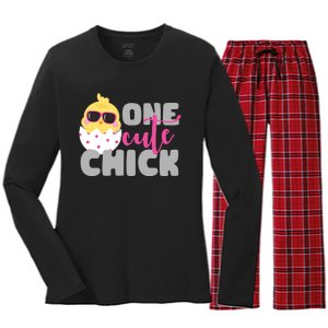 One Cute Chick Funny Women's Long Sleeve Flannel Pajama Set 