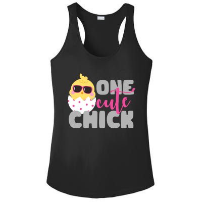 One Cute Chick Funny Ladies PosiCharge Competitor Racerback Tank