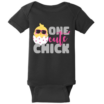 One Cute Chick Funny Baby Bodysuit