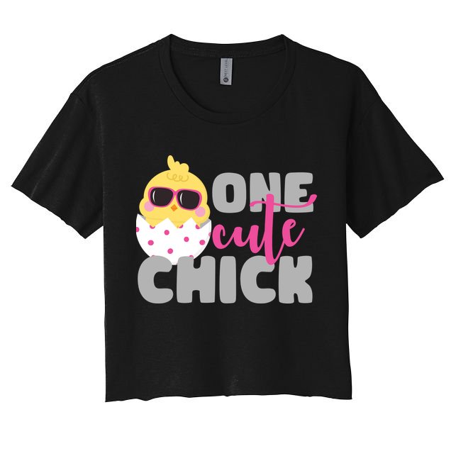 One Cute Chick Funny Crop Top