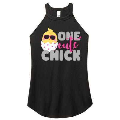 One Cute Chick Funny Women’s Perfect Tri Rocker Tank