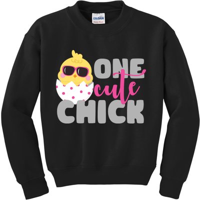 One Cute Chick Funny Kids Sweatshirt