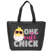 One Cute Chick Funny Zip Tote Bag