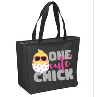 One Cute Chick Funny Zip Tote Bag