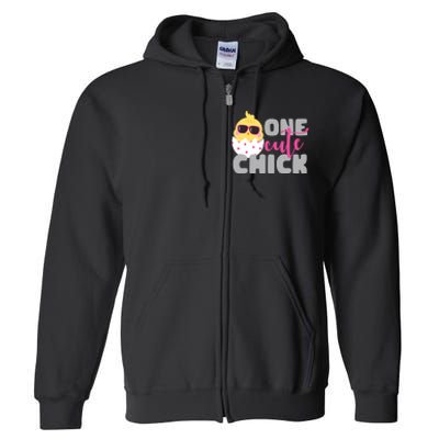 One Cute Chick Funny Full Zip Hoodie