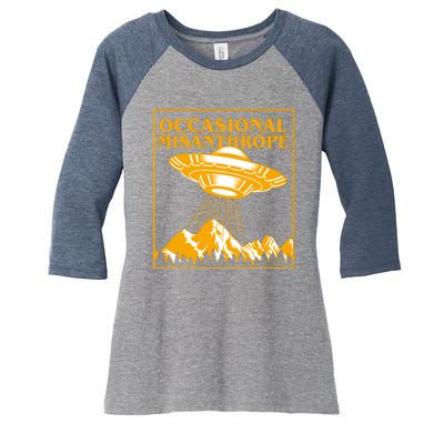 Occasional Misanthrope UFO Women's Tri-Blend 3/4-Sleeve Raglan Shirt