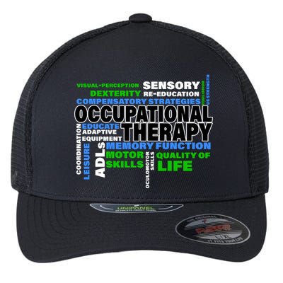 Occupational Therapy Word Cloud Flexfit Unipanel Trucker Cap