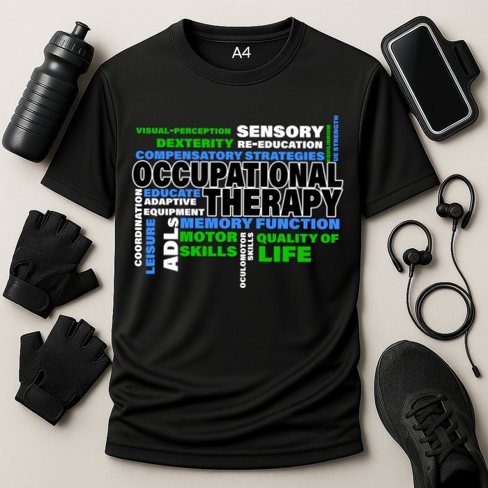 Occupational Therapy Word Cloud Cooling Performance Crew T-Shirt