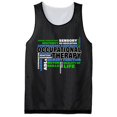 Occupational Therapy Word Cloud Mesh Reversible Basketball Jersey Tank