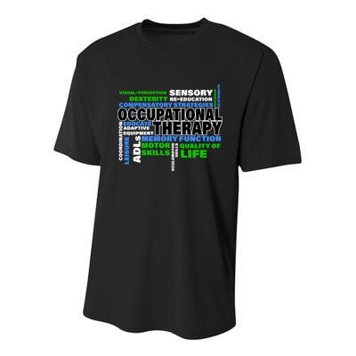 Occupational Therapy Word Cloud Youth Performance Sprint T-Shirt