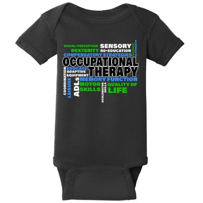 Occupational Therapy Word Cloud Baby Bodysuit