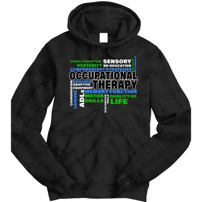 Occupational Therapy Word Cloud Tie Dye Hoodie