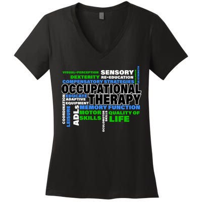 Occupational Therapy Word Cloud Women's V-Neck T-Shirt