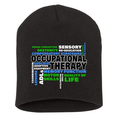 Occupational Therapy Word Cloud Short Acrylic Beanie