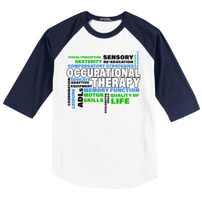 Occupational Therapy Word Cloud Baseball Sleeve Shirt