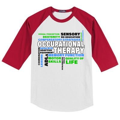 Occupational Therapy Word Cloud Kids Colorblock Raglan Jersey