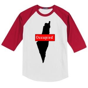 Occupied Palestine Free Gaza Anti Israel Kids Colorblock Raglan Jersey