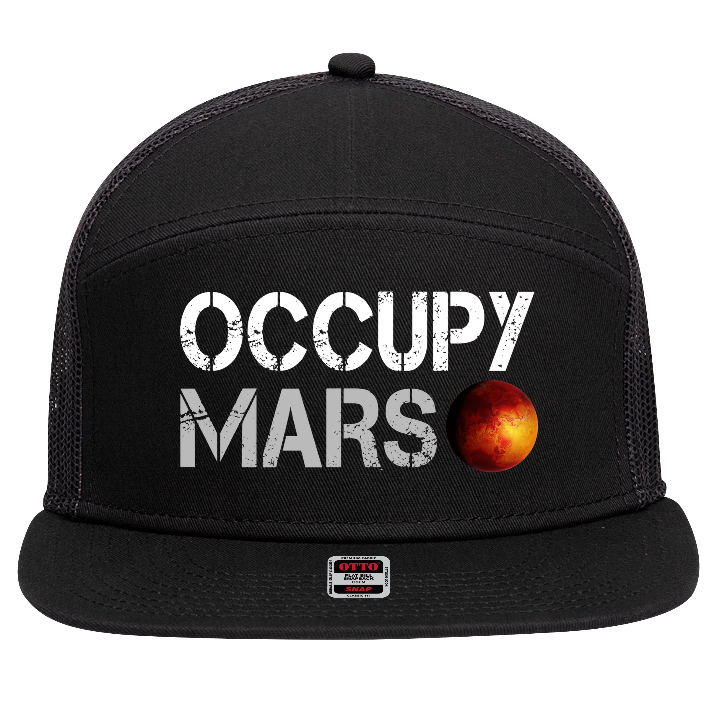 Occupy Mars 7 Panel Mesh Trucker Snapback Hat