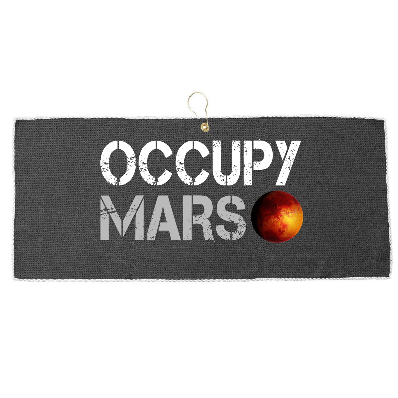Occupy Mars Large Microfiber Waffle Golf Towel