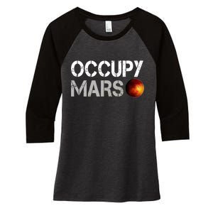 Occupy Mars Women's Tri-Blend 3/4-Sleeve Raglan Shirt