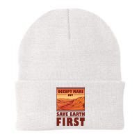 Occupy Mars But Save Earth First Knit Cap Winter Beanie