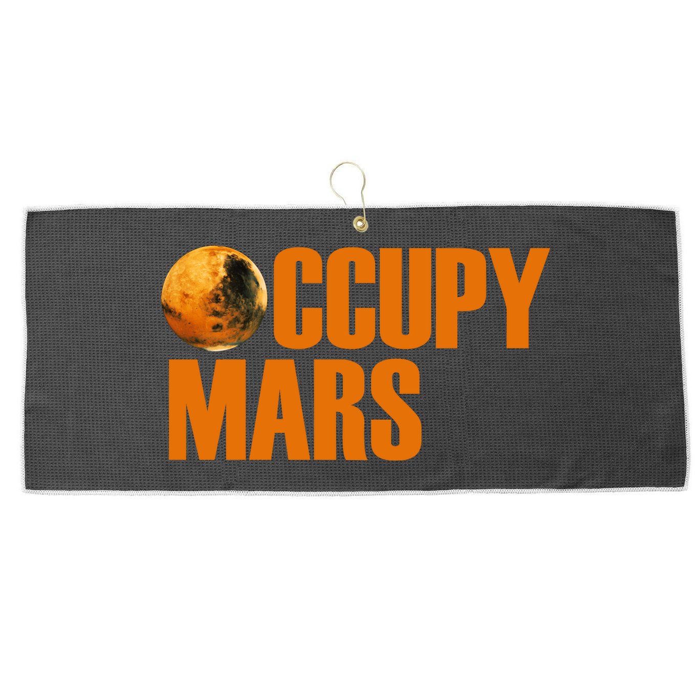 Occupy Mars Space Large Microfiber Waffle Golf Towel