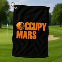 Occupy Mars Space Golf Towel