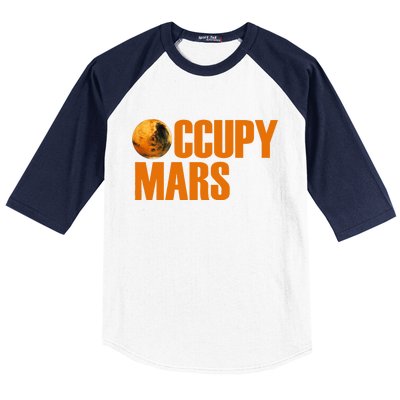 Occupy Mars Space Baseball Sleeve Shirt