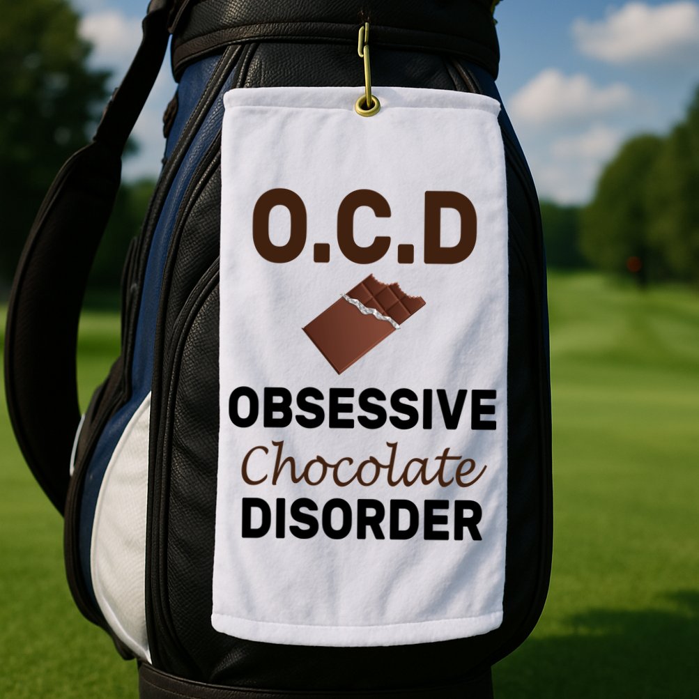 OCD Obsessive Chocolate Disorder Golf Towel