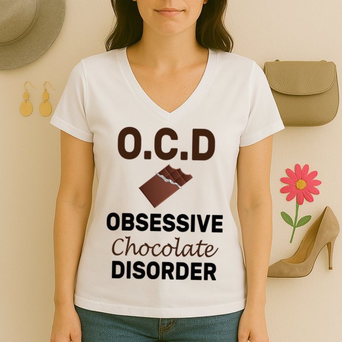OCD Obsessive Chocolate Disorder Women's V-Neck T-Shirt