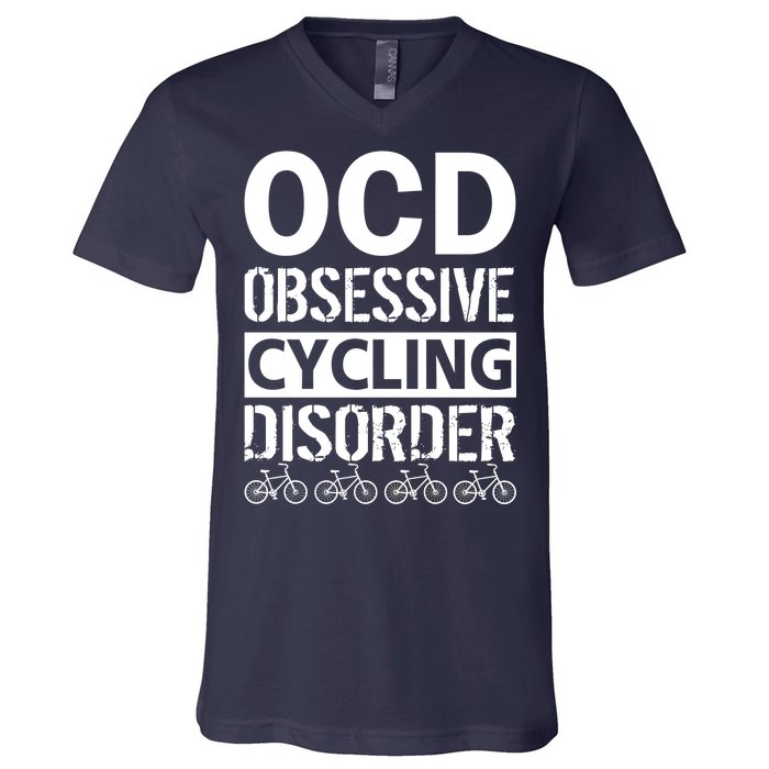 OCD Obsessive Cycling Disorder V-Neck T-Shirt