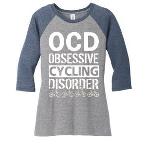 OCD Obsessive Cycling Disorder Women's Tri-Blend 3/4-Sleeve Raglan Shirt