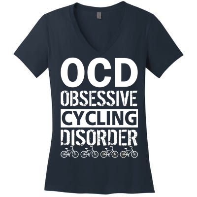 OCD Obsessive Cycling Disorder Women's V-Neck T-Shirt