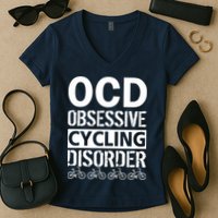 OCD Obsessive Cycling Disorder Women's V-Neck T-Shirt