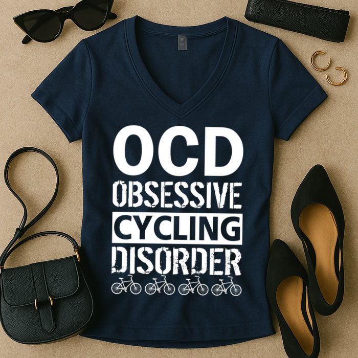 OCD Obsessive Cycling Disorder Women's V-Neck T-Shirt