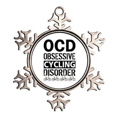 OCD Obsessive Cycling Disorder Metallic Star Ornament