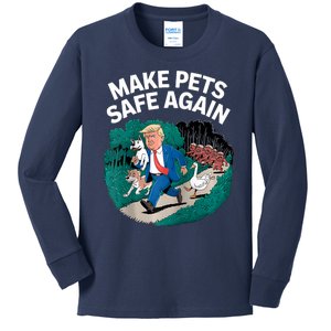 Ohio Cats Dogs Goose 2024 Debate Make Pets Safe Again Kids Long Sleeve Shirt