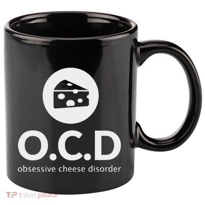 Obsessive Cheese Disorder Funny Cheese Lover Gift 11oz C Handle Ceramic Mug