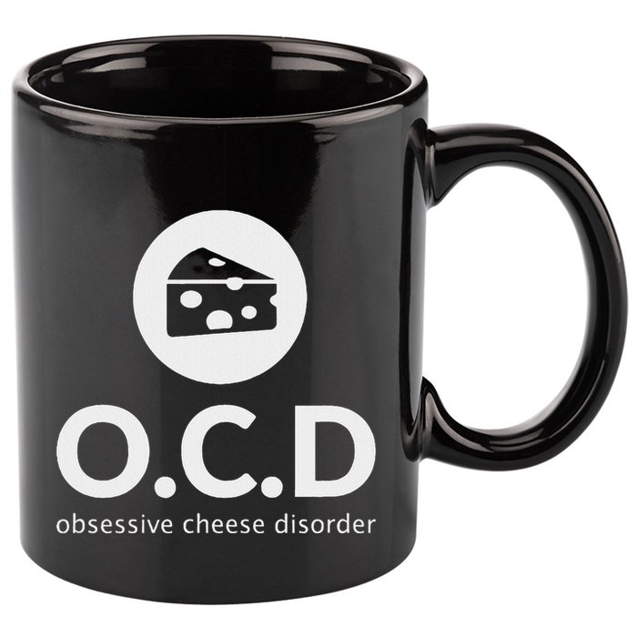 Obsessive Cheese Disorder Funny Cheese Lover Gift 11oz C Handle Ceramic Mug