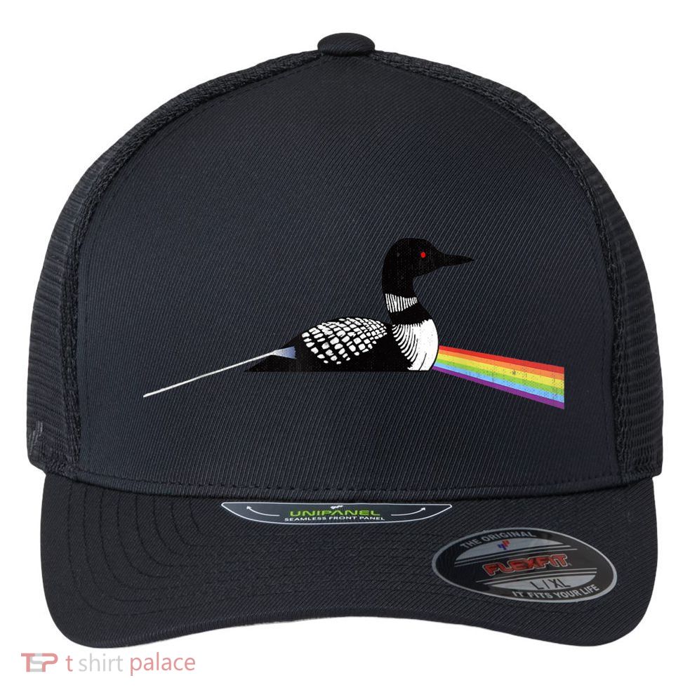 Original Classic Dark Side Of The Loon Bird Watching Flexfit Unipanel Trucker Cap