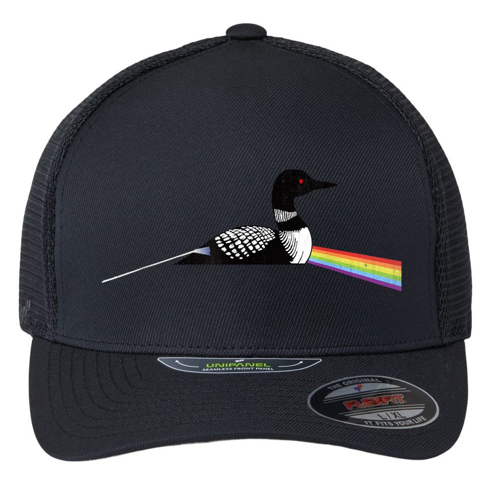 Original Classic Dark Side Of The Loon Bird Watching Flexfit Unipanel Trucker Cap
