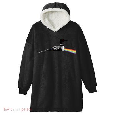 Original Classic Dark Side Of The Loon Bird Watching Hooded Wearable Blanket