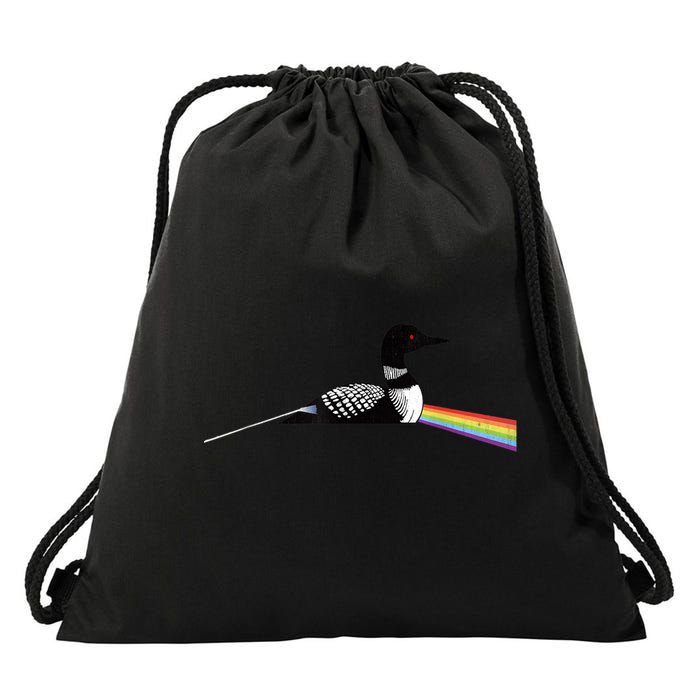 Original Classic Dark Side Of The Loon Bird Watching Drawstring Bag