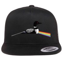 Original Classic Dark Side Of The Loon Bird Watching Flat Bill Trucker Hat