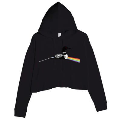 Original Classic Dark Side Of The Loon Bird Watching Crop Fleece Hoodie