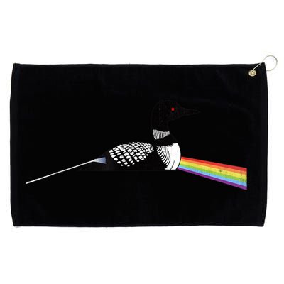 Original Classic Dark Side Of The Loon Bird Watching Grommeted Golf Towel