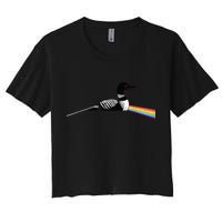 Original Classic Dark Side Of The Loon Bird Watching Women's Crop Top Tee
